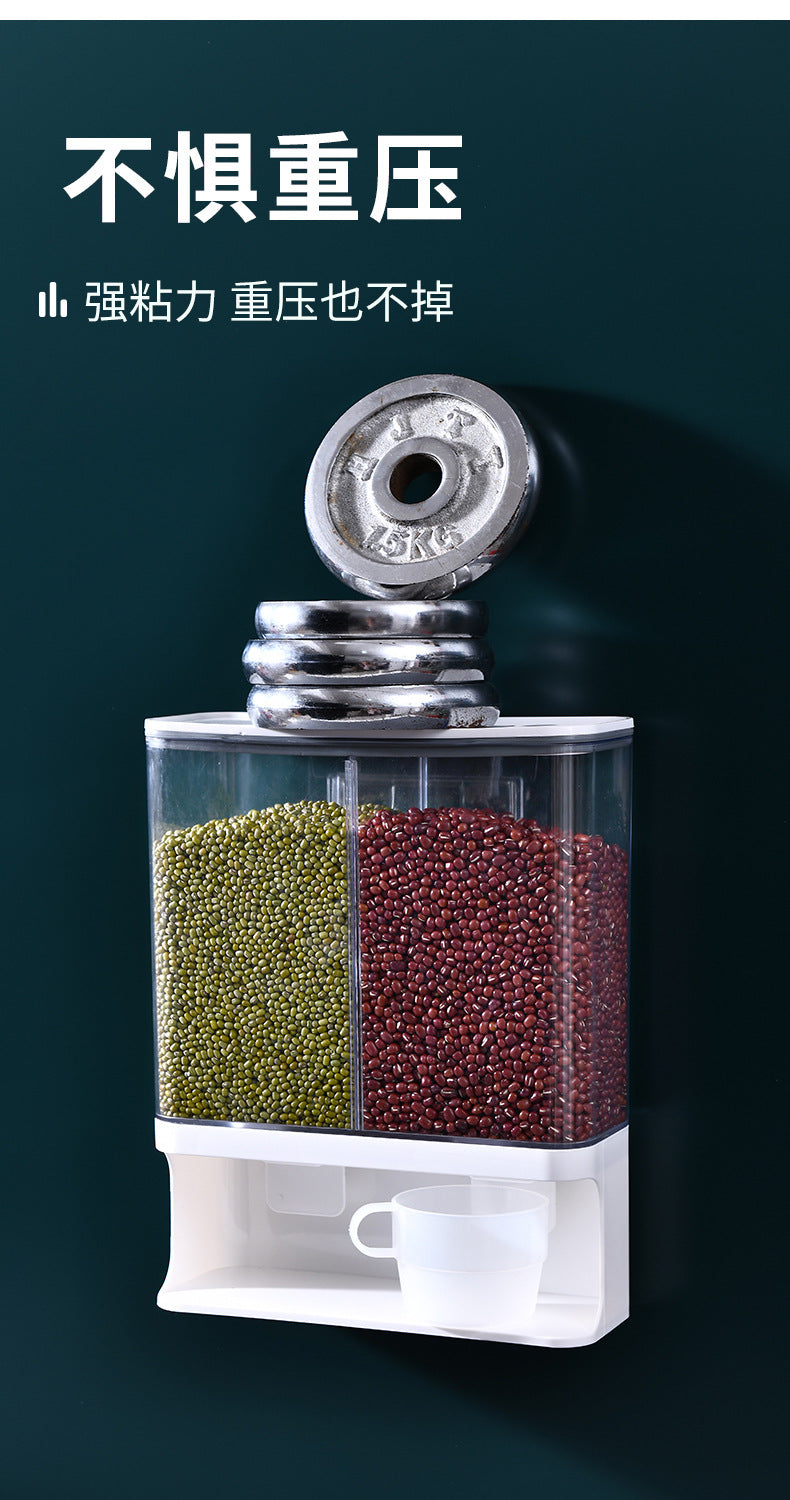 Boîte de rangement de grains, réservoir de stockage mural de cuisine, réservoir scellé résistant à l'humidité, distributeur de céréales, réservoir à grains