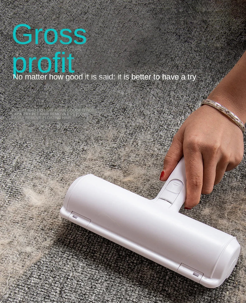 Pet Hair Roller Remover Lint Brush 2-Way Dog Cat Comb Tool Convenient Cleaning Dog Cat Fur Brush Base Home Furniture Sofa Clothes