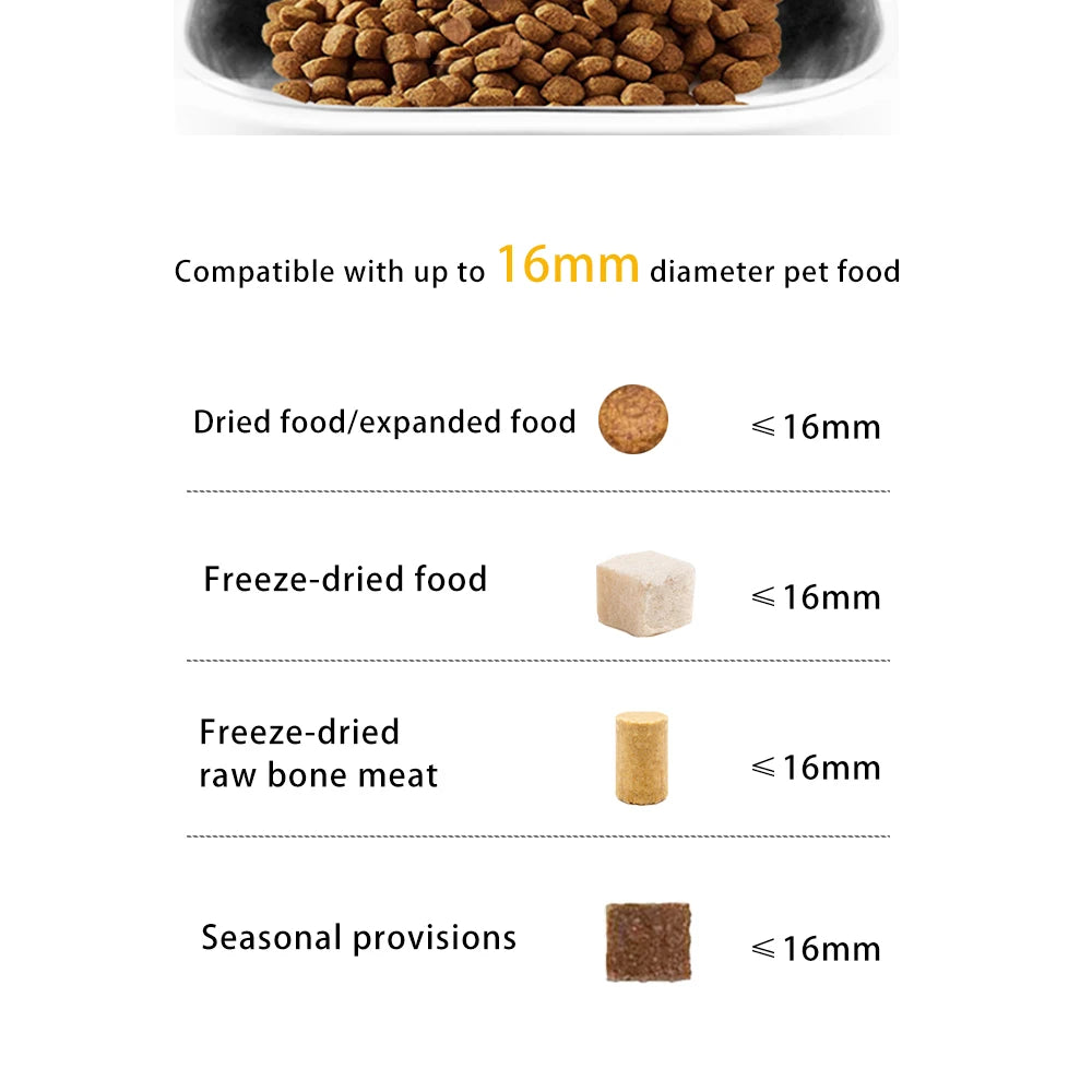 Distributeur intelligent de nourriture pour animaux de compagnie avec caméra surélevée de 15 cm, contrôle via l'application Tuya, pour propriétaires d'animaux occupés, distributeur automatique de nourriture pour chats et chiens FURPIPI