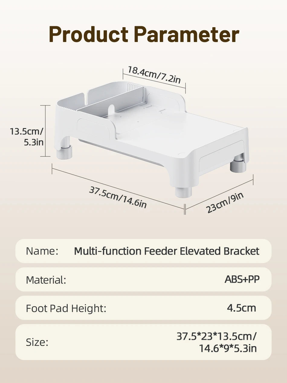ROJECO Gamelle multifonction surélevée pour animaux de compagnie, mangeoire simple et double, distributeur de nourriture à hauteur réglable pour chats et chiens