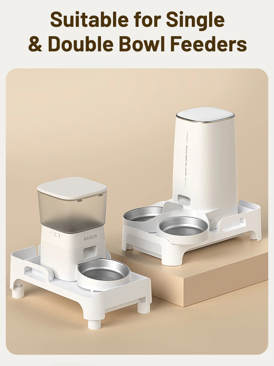 ROJECO Gamelle multifonction surélevée pour animaux de compagnie, mangeoire simple et double, distributeur de nourriture à hauteur réglable pour chats et chiens