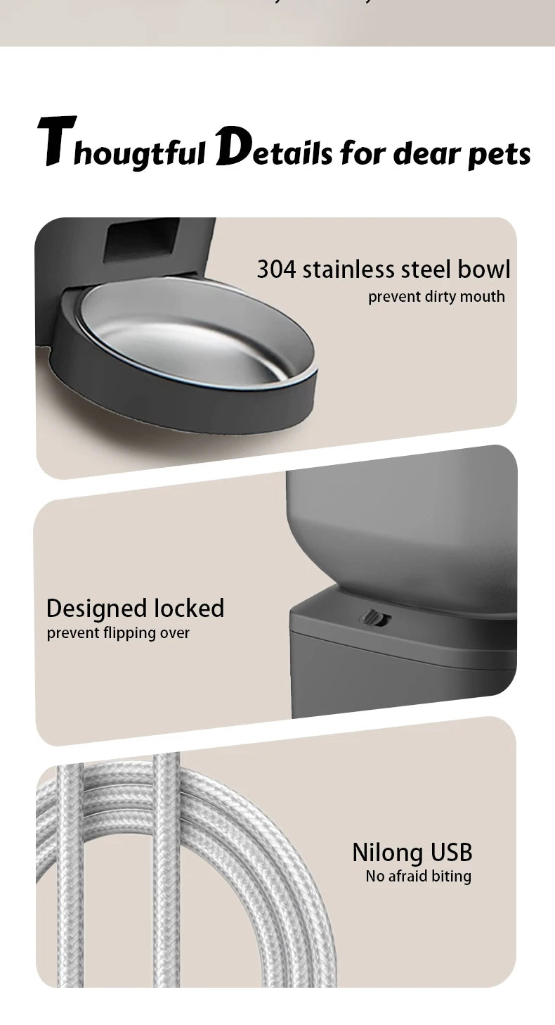 Distributeur automatique de nourriture pour chats 8L avec caméra vidéo 1080p, Wi-Fi 5G, distributeur d'aliments pour chats, enregistreur vocal intelligent pour animaux de compagnie, application Tuya, distributeur automatique pour animaux de compagnie