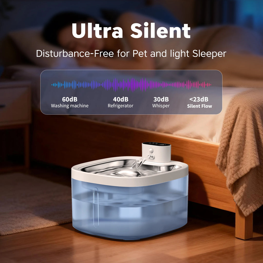 Distributeur d'eau intelligent sans fil pour animaux de compagnie, fontaine à eau automatique pour animaux de compagnie, avec filtre et pompe silencieuse, pour chien et chat, 3,5 L