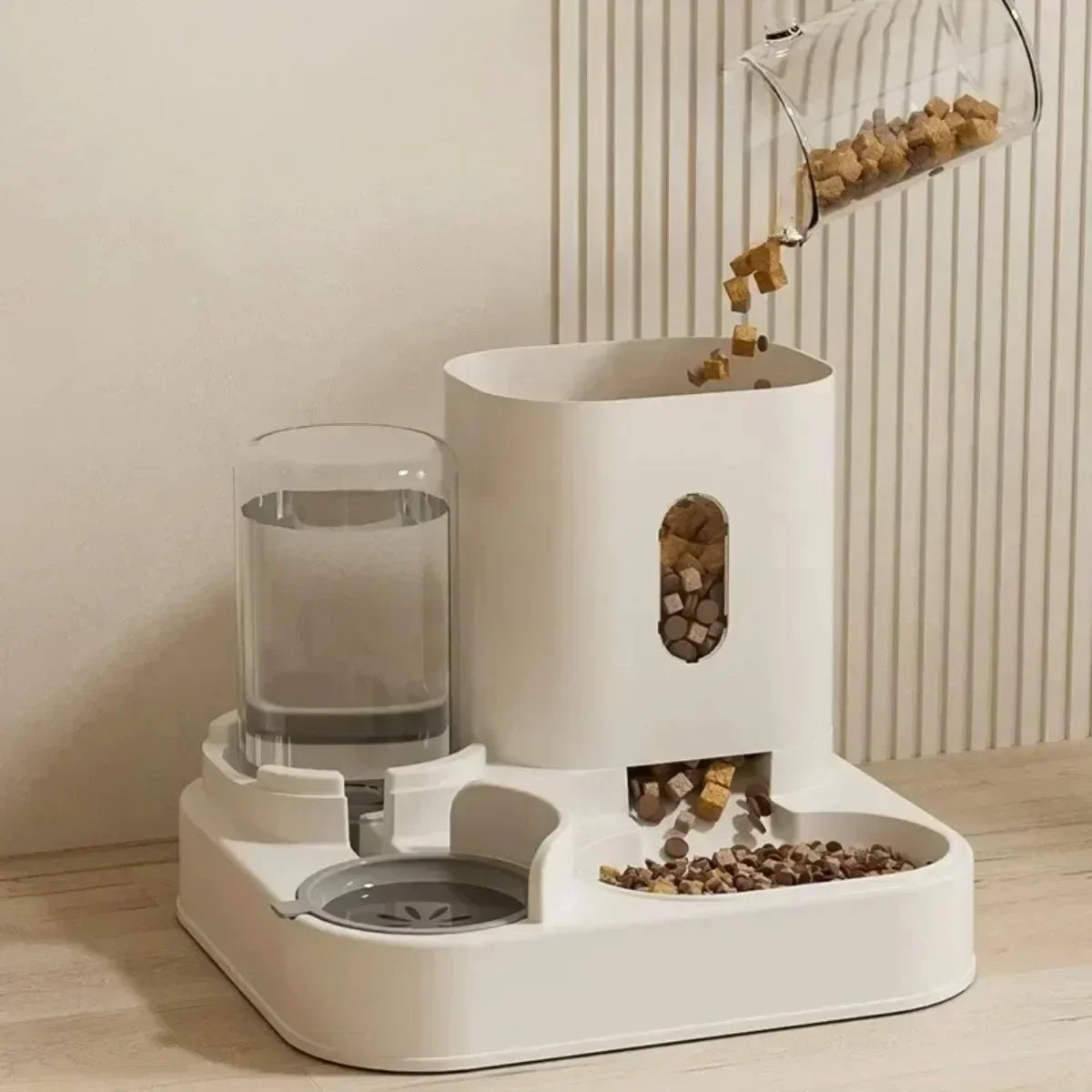 Distributeur Automatique de Nourriture pour Chien et Chat avec Fontaine à Eau, Grande Capacité, Distributeur de Croquettes pour Chiot, Accessoires pour Animaux de Compagnie