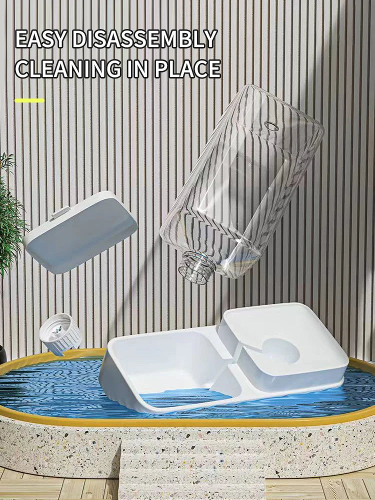 Distributeur automatique de croquettes et d'eau par gravité pour chiens, chats et animaux domestiques grande capacité