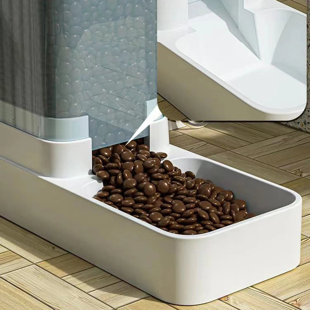 Distributeur automatique de croquettes et d'eau par gravité pour chiens, chats et animaux domestiques grande capacité