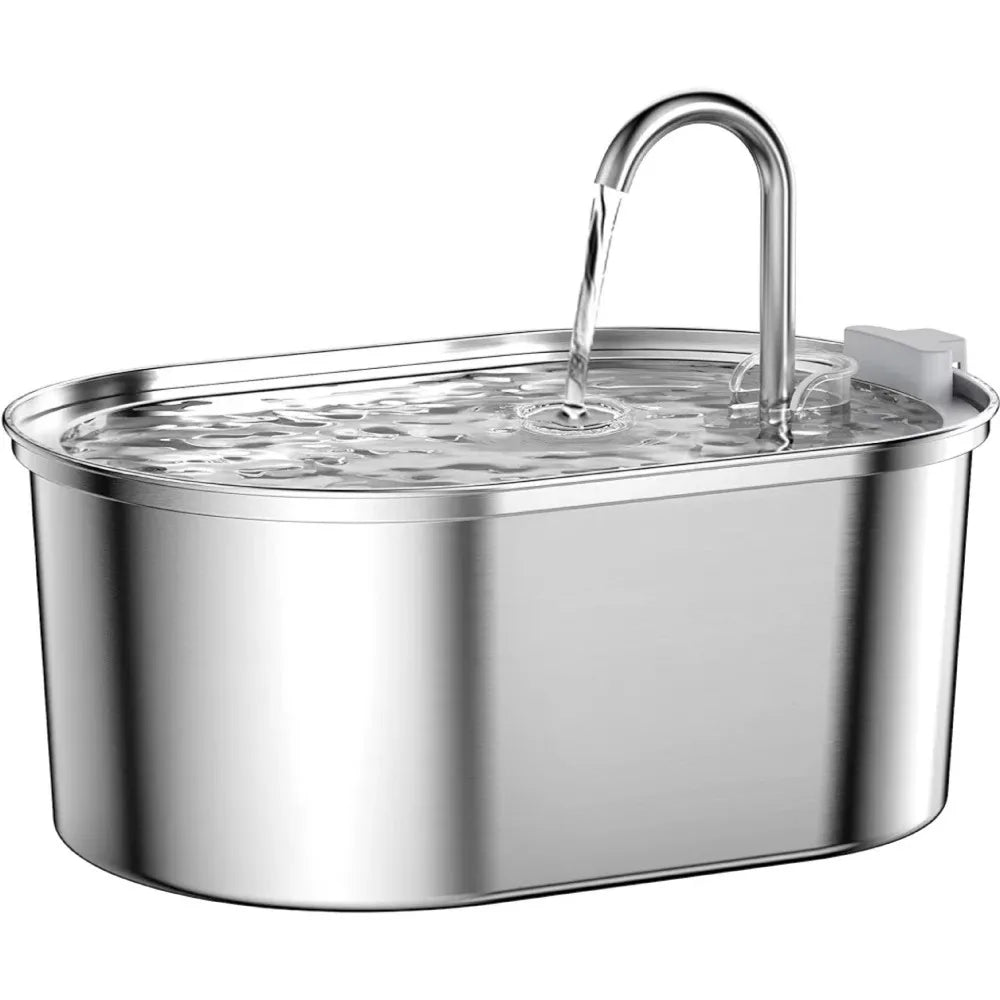 Fontaine à eau intelligente pour chat de 3,2 L, distributeur automatique d'eau pour animaux de compagnie, faible bruit, en acier inoxydable, grande capacité, pour les vacances