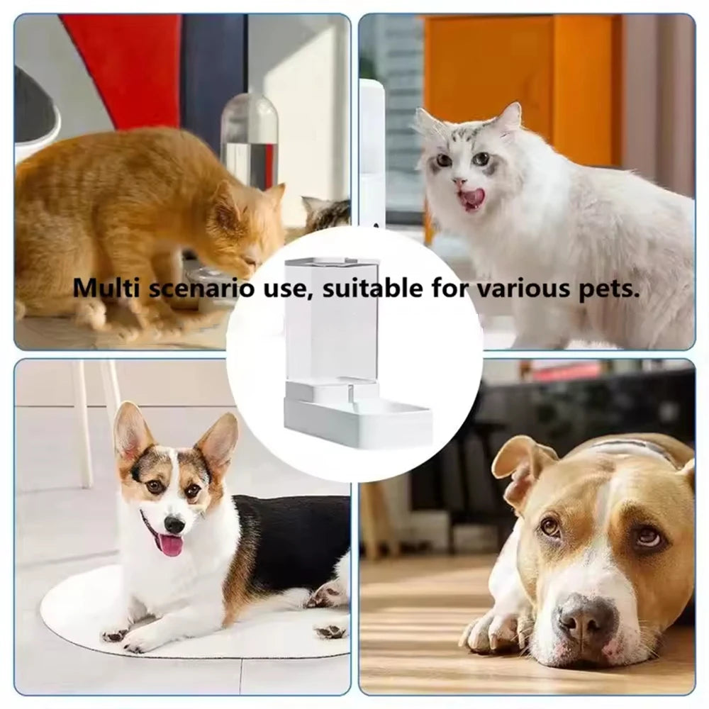 Distributeur automatique de croquettes et d'eau par gravité pour chiens, chats et animaux domestiques grande capacité