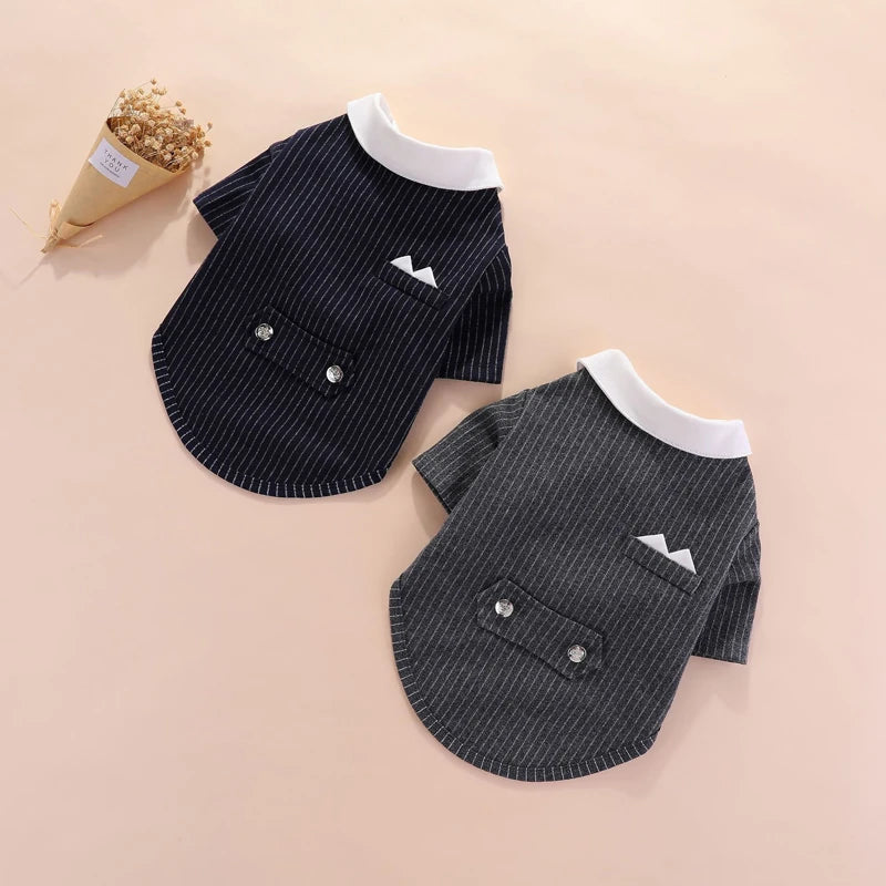 Gentleman Dog Clothes Wedding Suit Formal Shirt For Small Dogs Bowtie Tuxedo Pet Outfit Christmas Costume For Teddy Pomeranian