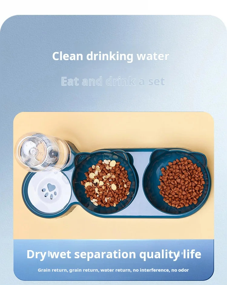 🐱 Gamelle 3 en 1 pour chats avec distributeur d'eau | Anti-basculement, inclinée et confortable ⭐ 4.8/5 (plus de 1 500 clients)