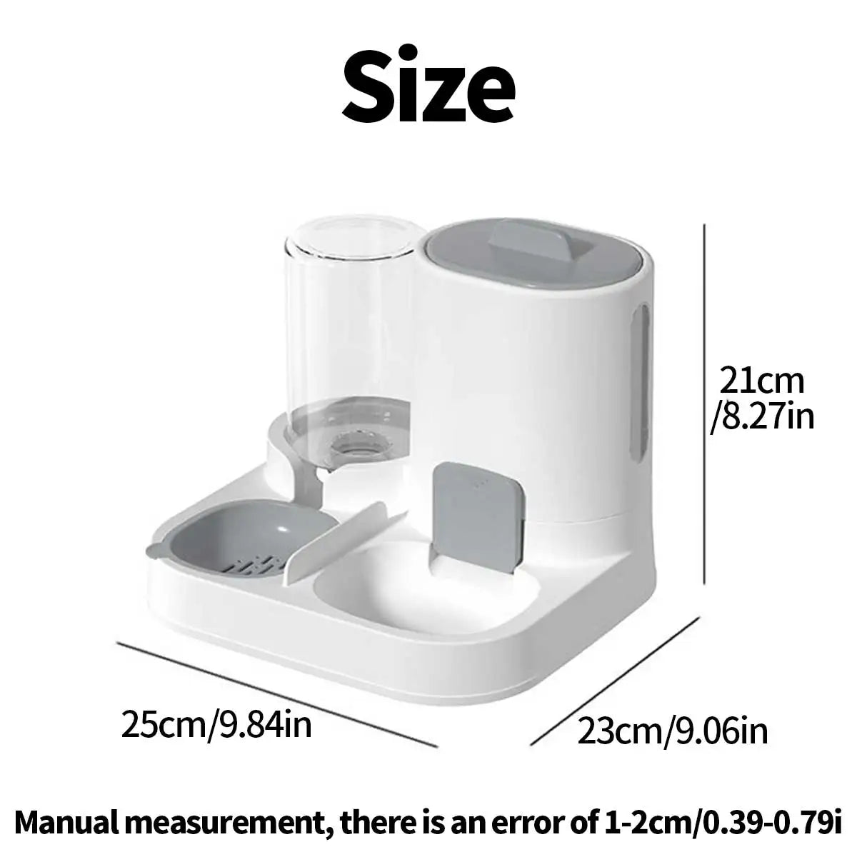 Feeder - Unité double fonction pour boire et manger - Pratique, simple, grande capacité - Convient aux chiens et chats de petite et moyenne taille