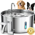 Fontaine à eau pour chien en acier inoxydable de 7 L pour grands chiens, distributeur automatique avec pompe silencieuse