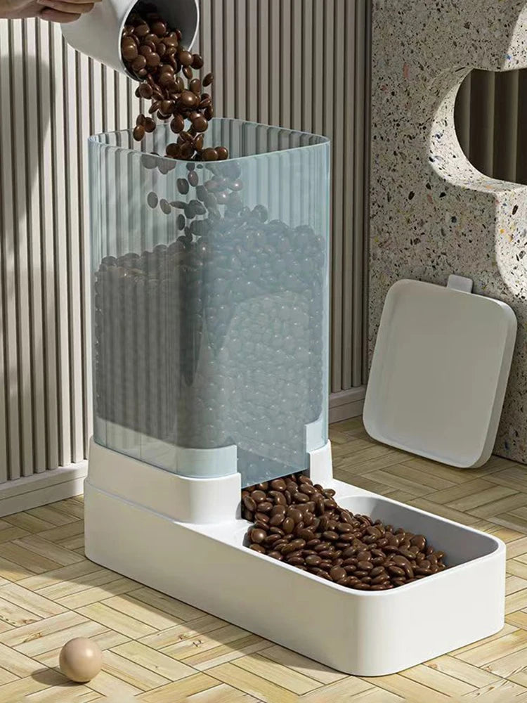 Distributeur automatique de croquettes et d'eau par gravité pour chiens, chats et animaux domestiques grande capacité