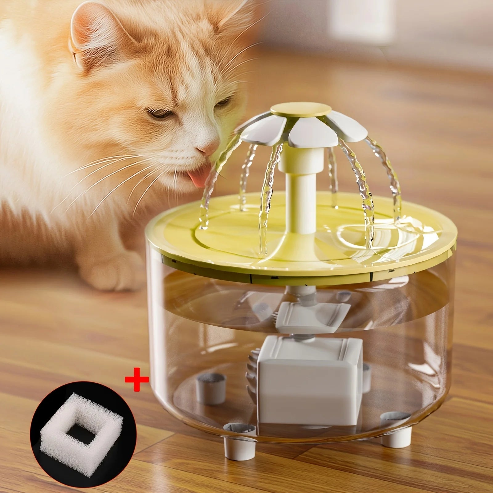 50Oz/1.5L Automatic Pet Water Dispenser, USB Powered, Silent Circulation, Small Flower Design, Suitable for Cats and Dogs of All Sizes, No Batteries Required, Durable and Easy to Clean, Suitable for Home and Commercial Use, C