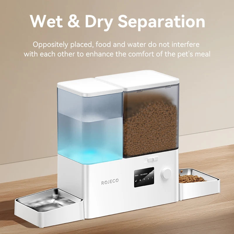 ROJECO Accessoires Bol d'alimentation et Bol d'eau en acier inoxydable pour distributeur automatique de nourriture 8.5L avec distributeur d'eau Accessoires pour animaux de compagnie