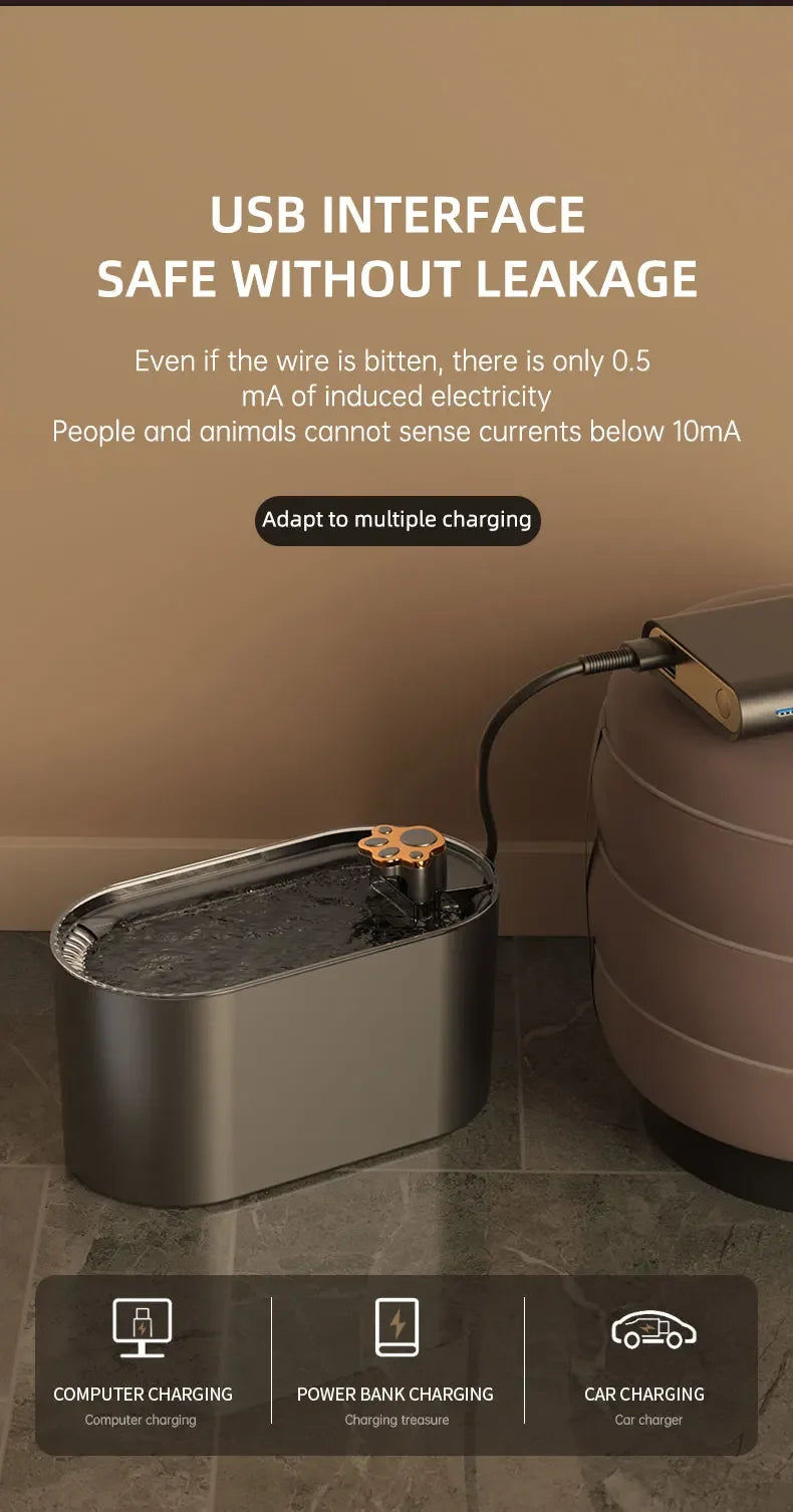 Fontaine à eau automatique pour chat 3L Grande capacité Silencieuse Distributeur d'eau pour animaux de compagnie Filtre circulant Abreuvoir pour chaton Fournitures pour animaux de compagnie