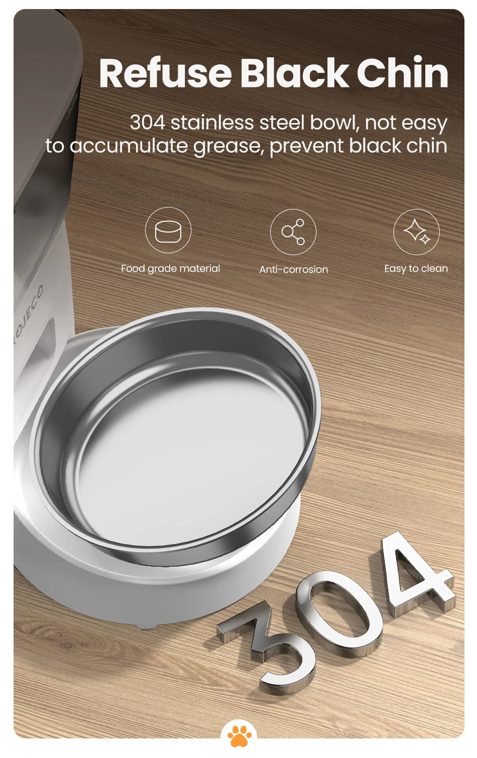 ROJECO Distributeur de nourriture automatique intelligent pour animaux de compagnie Distributeur de croquettes pour chiens avec télécommande WIFI Fournitures pour l'alimentation des chiens