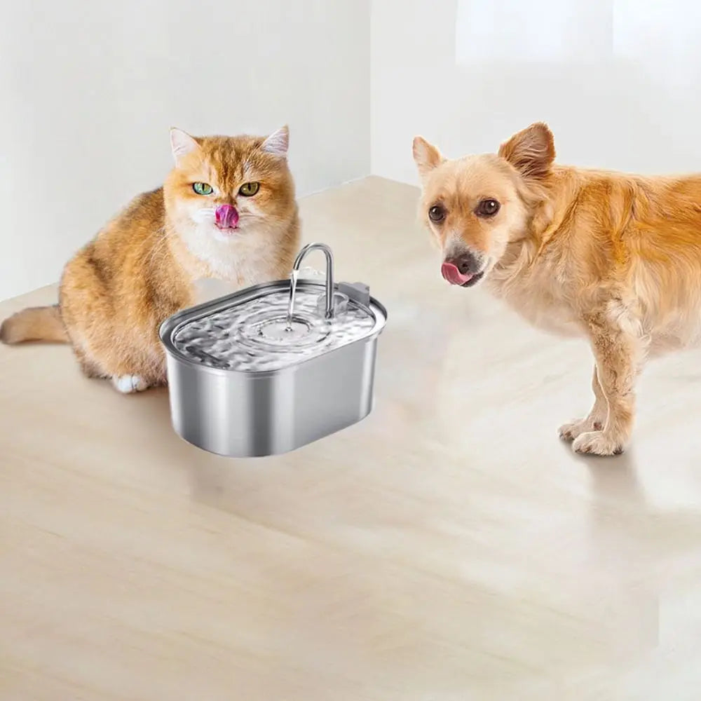 Fontaine à eau intelligente pour chat de 3,2 L, distributeur automatique d'eau pour animaux de compagnie, faible bruit, en acier inoxydable, grande capacité, pour les vacances