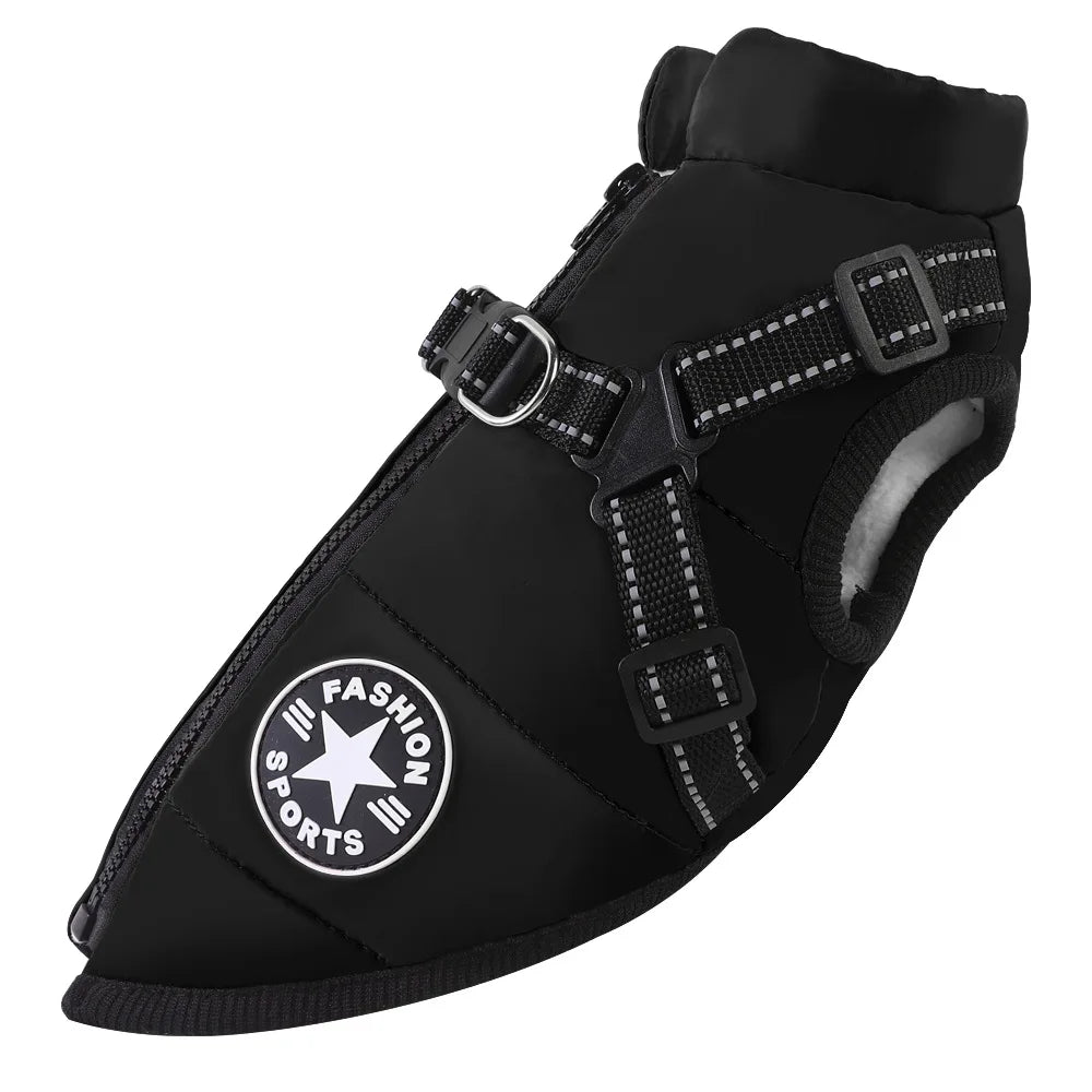 Veste chaude d'hiver pour chien avec harnais, manteau imperméable pour petit et moyen chien, Chihuahua, bouledogue français, vêtements d'extérieur pour chien