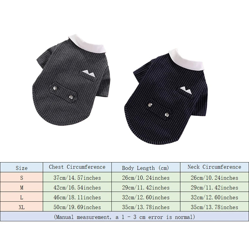 Gentleman Dog Clothes Wedding Suit Formal Shirt For Small Dogs Bowtie Tuxedo Pet Outfit Christmas Costume For Teddy Pomeranian