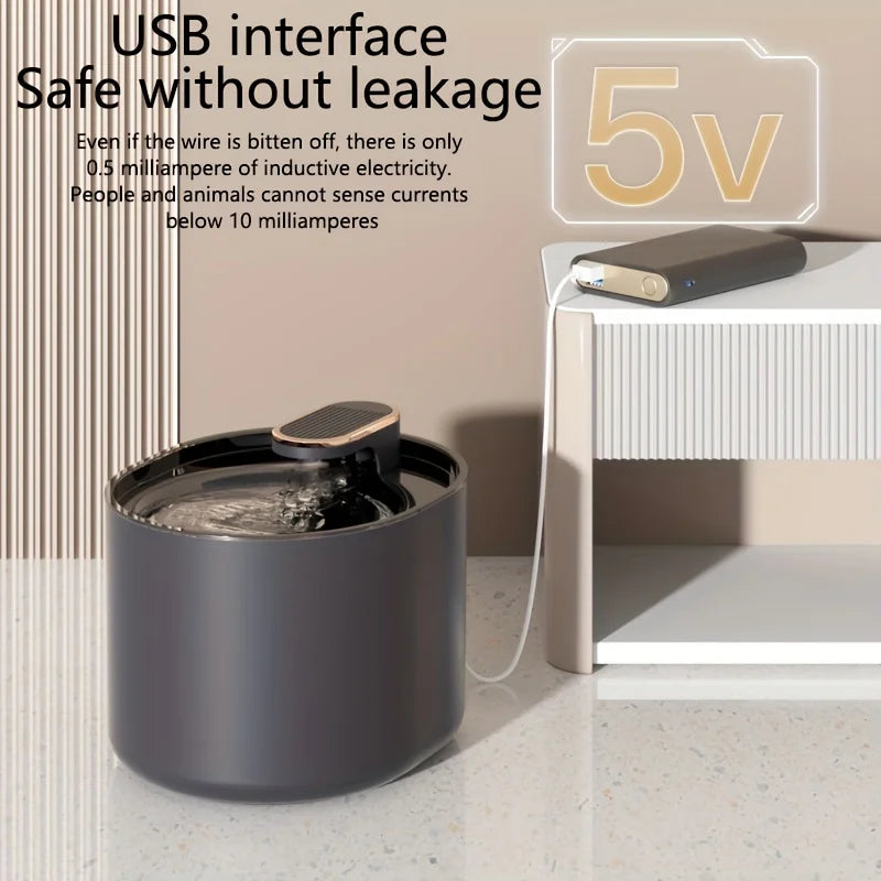 Distributeur d'eau intelligent et silencieux pour animaux de compagnie de 3 L avec filtre, circulation automatique, sans batterie, pour chats et chiens