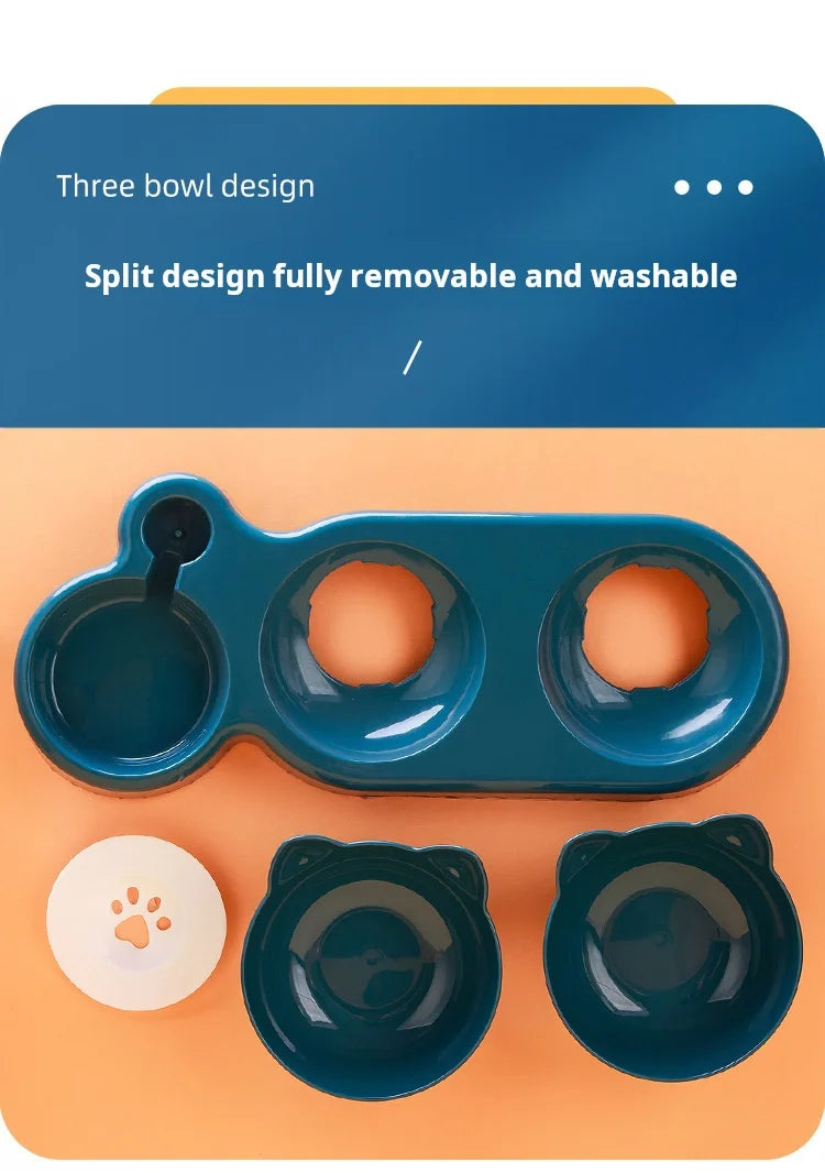 🐱 Gamelle 3 en 1 pour chats avec distributeur d'eau | Anti-basculement, inclinée et confortable ⭐ 4.8/5 (plus de 1 500 clients)