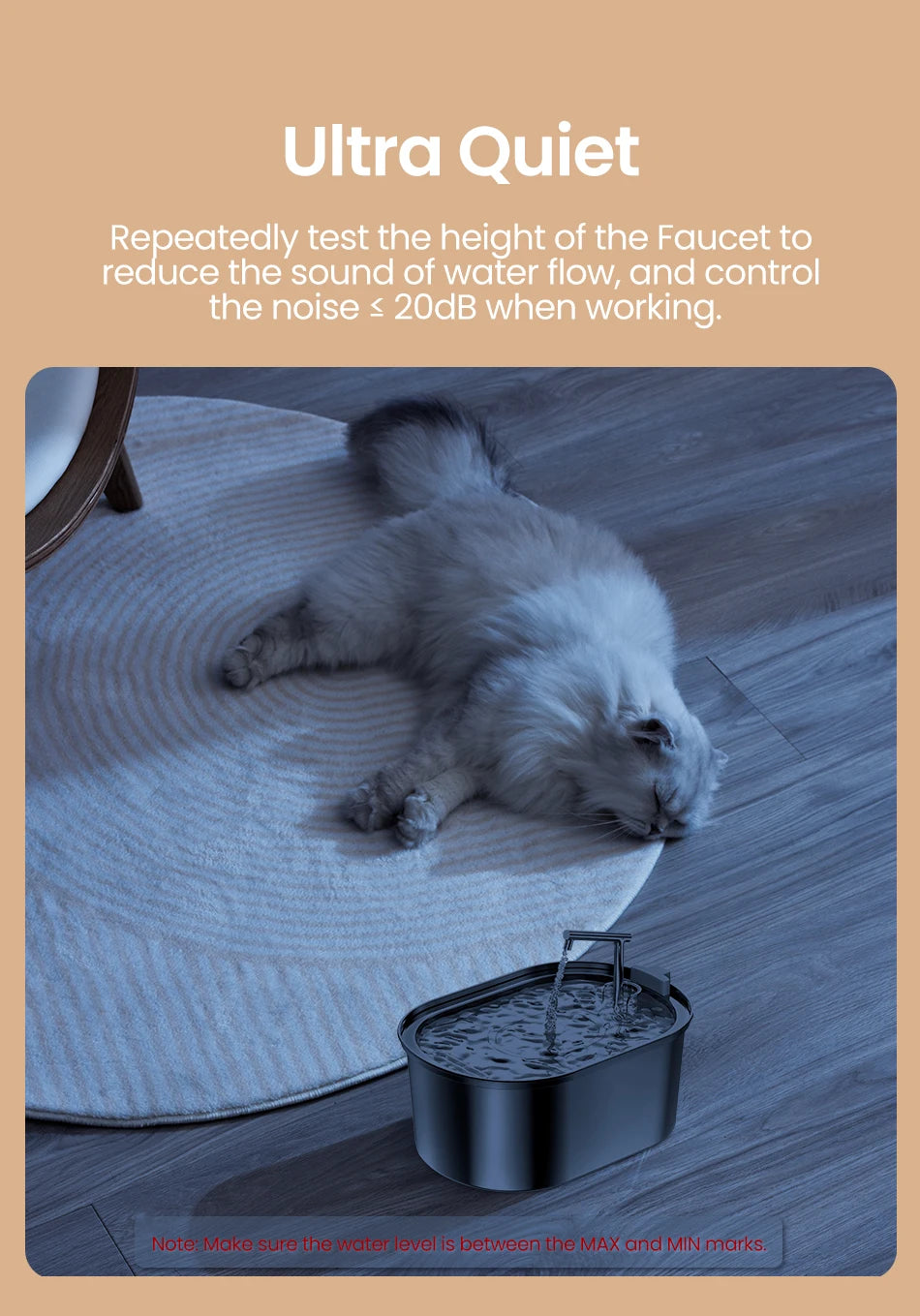 ROJECO Fontaine à Eau pour Chat en Acier Inoxydable Distributeur Automatique d'Eau pour Chats Chiens Accessoires pour Distributeur d'Eau pour Animaux de Compagnie