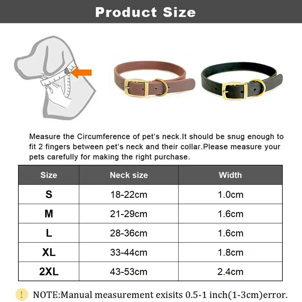 🐶 Collier en cuir pour chien, robuste et élégant – Maîtrise totale et confort maximal