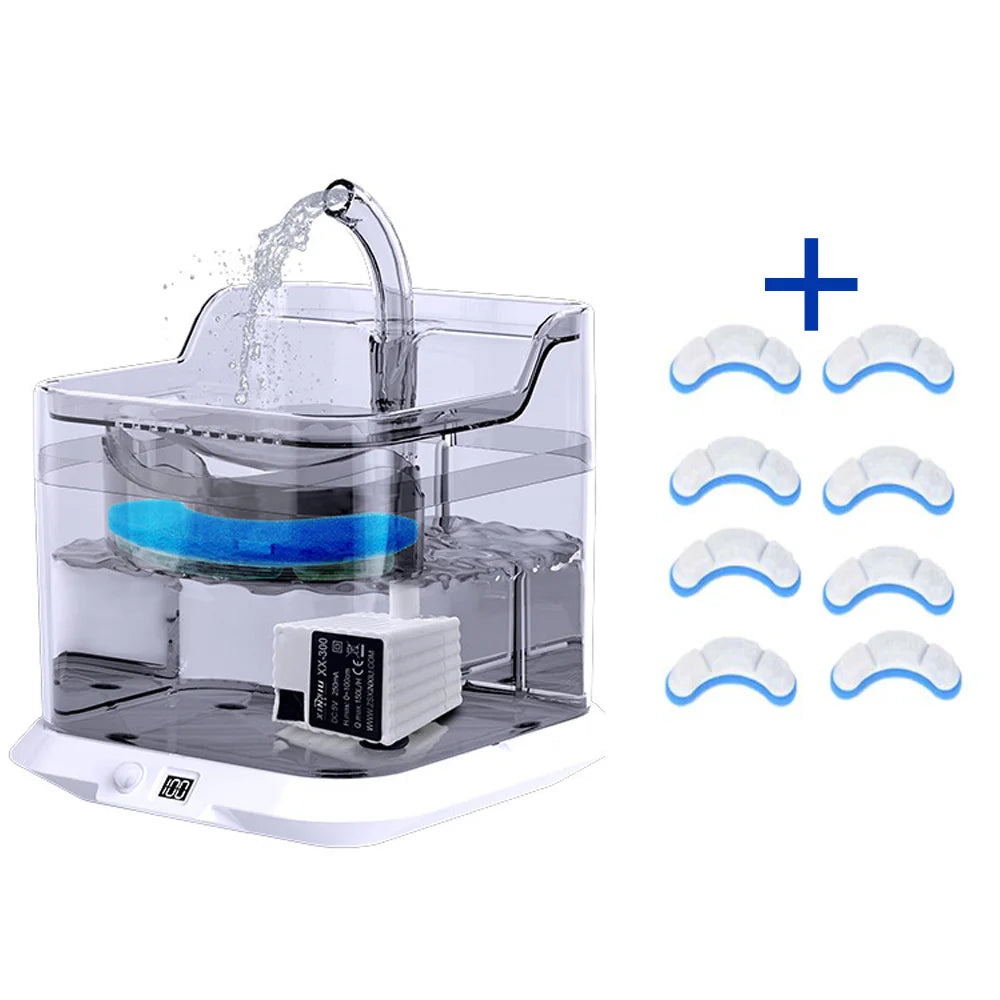 Fontaine à eau automatique sans fil pour chats, rechargeable 4400 mAh, capteur de batterie, distributeur d'eau pour chats et chiens