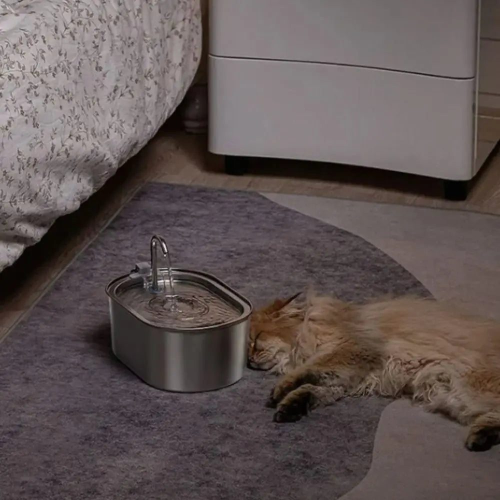 Fontaine à eau intelligente pour chat de 3,2 L, distributeur automatique d'eau pour animaux de compagnie, faible bruit, en acier inoxydable, grande capacité, pour les vacances
