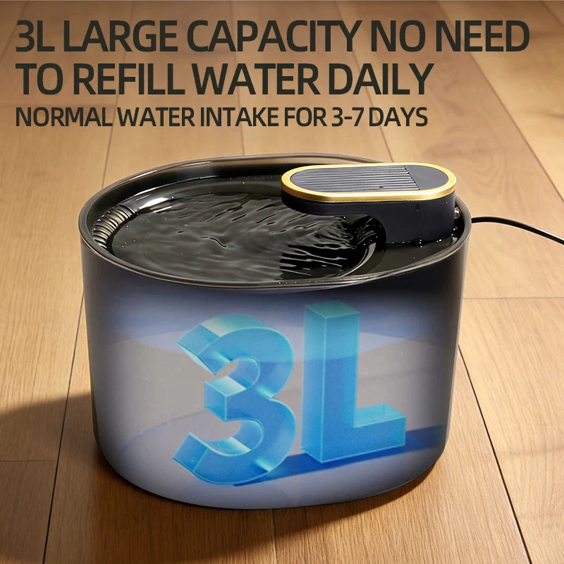 3L USB Pet Water Dispenser Silent Intelligent Filter Automatic Circulation Battery-Free Cat Dog Drinking Water Machine