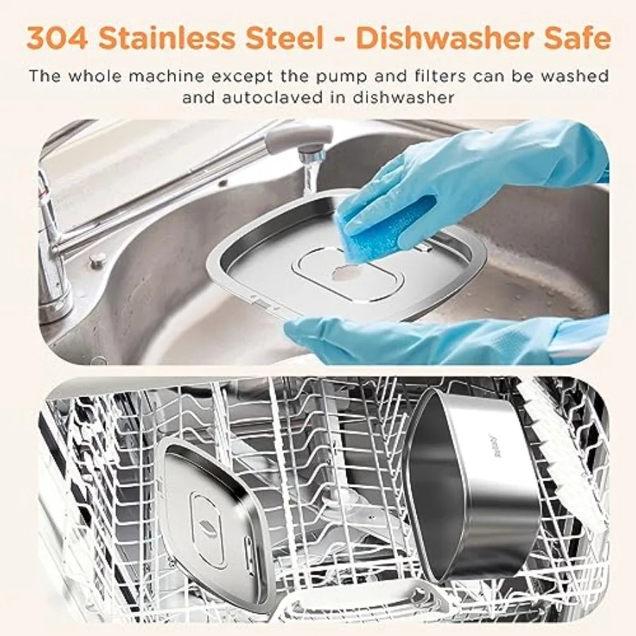 Fontaine à eau en acier inoxydable pour chat : fontaine à boire de 3,2 L pour chats d'intérieur, distributeur d'eau automatique pour chiens - Alimentation et abreuvage pour chats