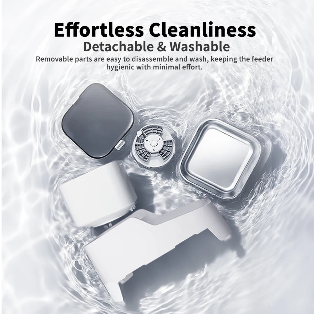 Distributeur intelligent de nourriture pour animaux de compagnie avec caméra surélevée de 15 cm, contrôle via l'application Tuya, pour propriétaires d'animaux occupés, distributeur automatique de nourriture pour chats et chiens FURPIPI