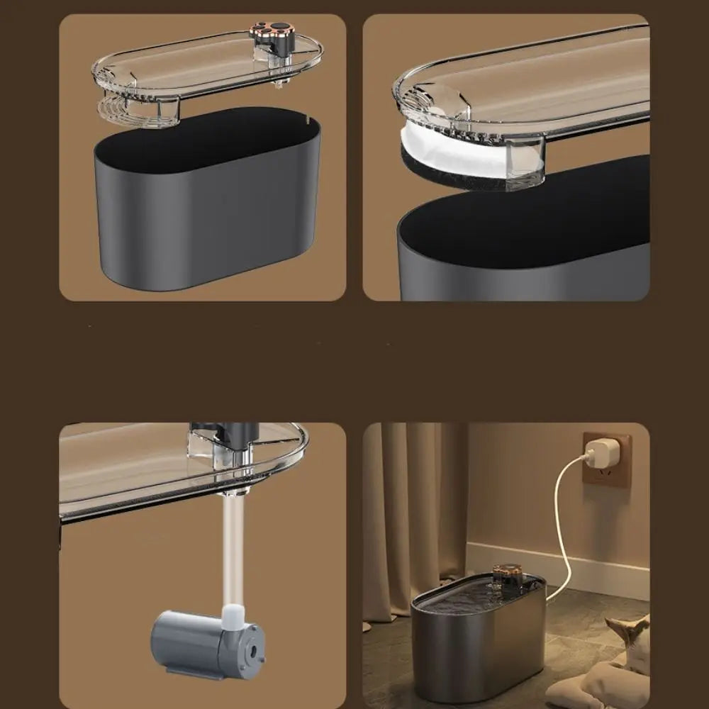 Distributeur d'eau intelligent pour animaux de compagnie 3L Circulation intelligente pour chat, abreuvoir automatique USB silencieux pour animaux de compagnie, bol d'eau pour chien