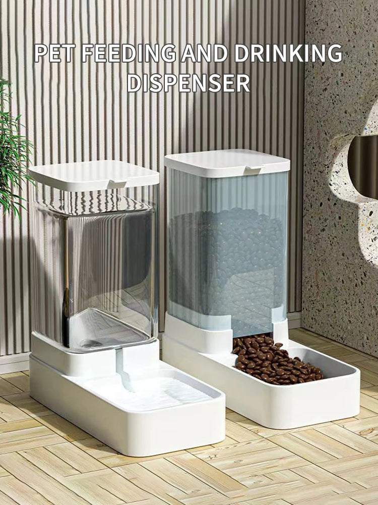 Distributeur automatique de croquettes et d'eau par gravité pour chiens, chats et animaux domestiques grande capacité