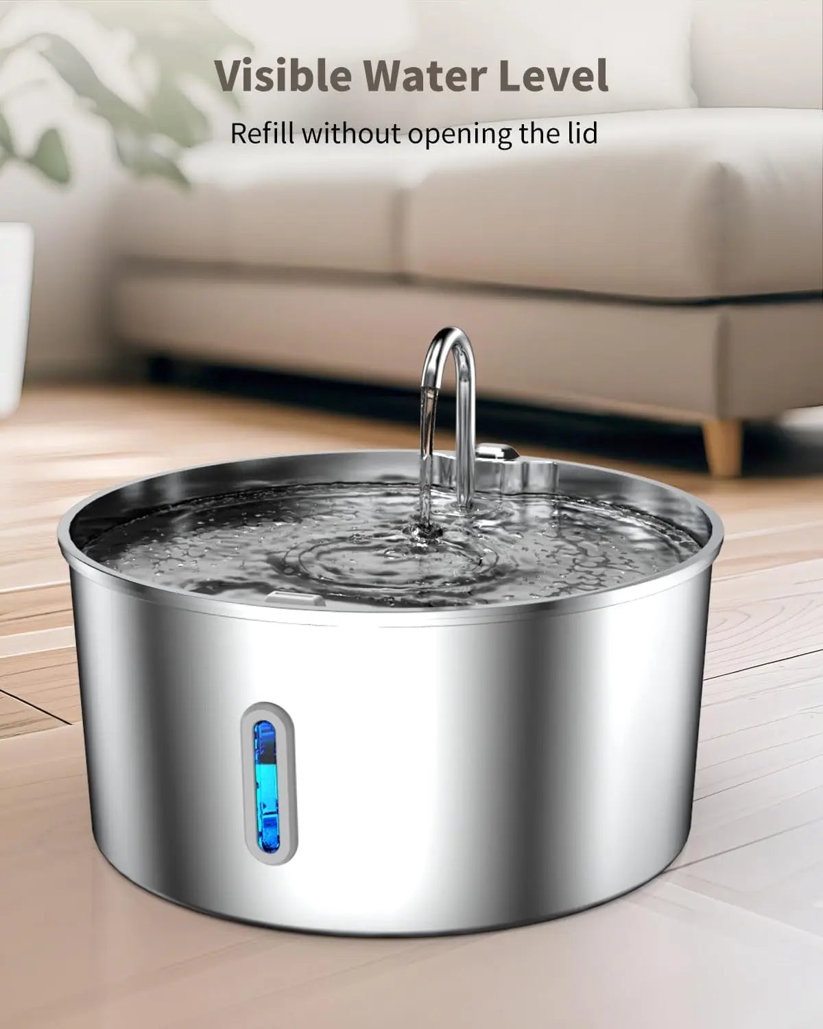 Fontaine à eau pour chien en acier inoxydable de 7 L pour grands chiens, distributeur automatique avec pompe silencieuse