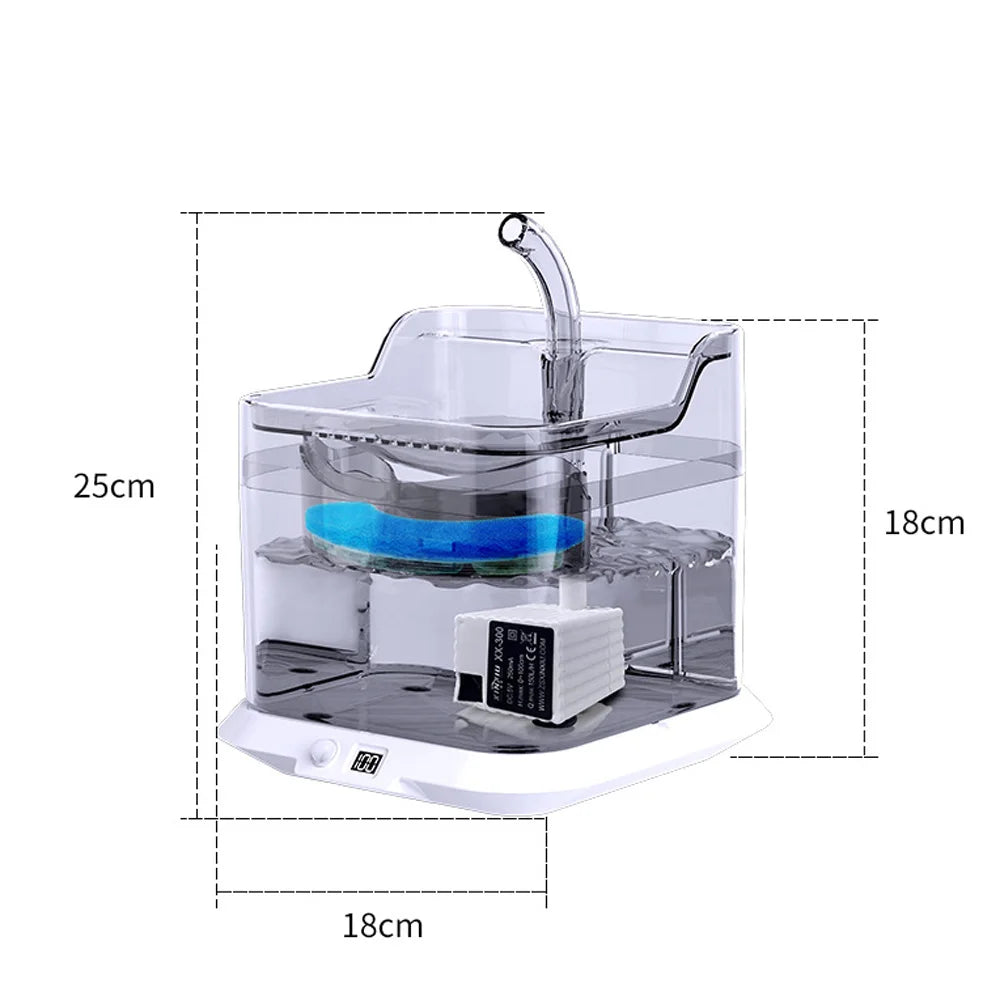 Fontaine à eau automatique sans fil pour chats, rechargeable 4400 mAh, capteur de batterie, distributeur d'eau pour chats et chiens