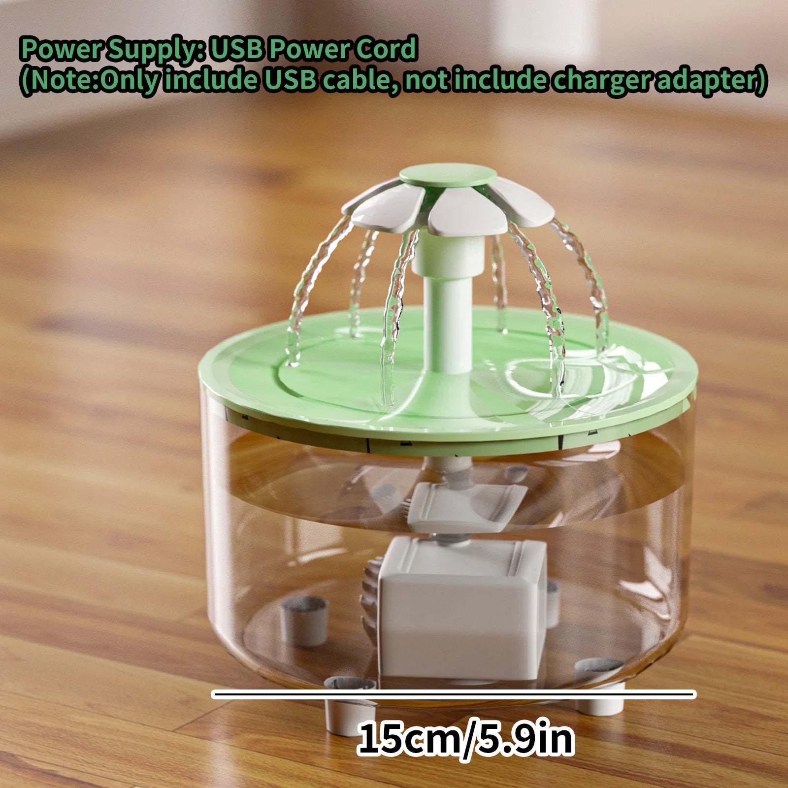 50Oz/1.5L Automatic Pet Water Dispenser, USB Powered, Silent Circulation, Small Flower Design, Suitable for Cats and Dogs of All Sizes, No Batteries Required, Durable and Easy to Clean, Suitable for Home and Commercial Use, C