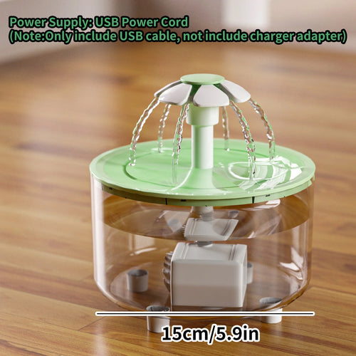 50Oz/1.5L Automatic Pet Water Dispenser, USB Powered, Silent Circulation, Small Flower Design, Suitable for Cats and Dogs of All Sizes, No Batteries Required, Durable and Easy to Clean, Suitable for Home and Commercial Use, C