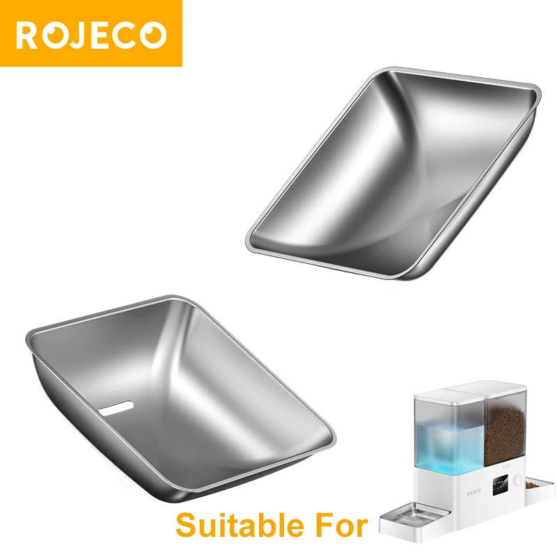 ROJECO Accessoires Bol d'alimentation et Bol d'eau en acier inoxydable pour distributeur automatique de nourriture 8.5L avec distributeur d'eau Accessoires pour animaux de compagnie