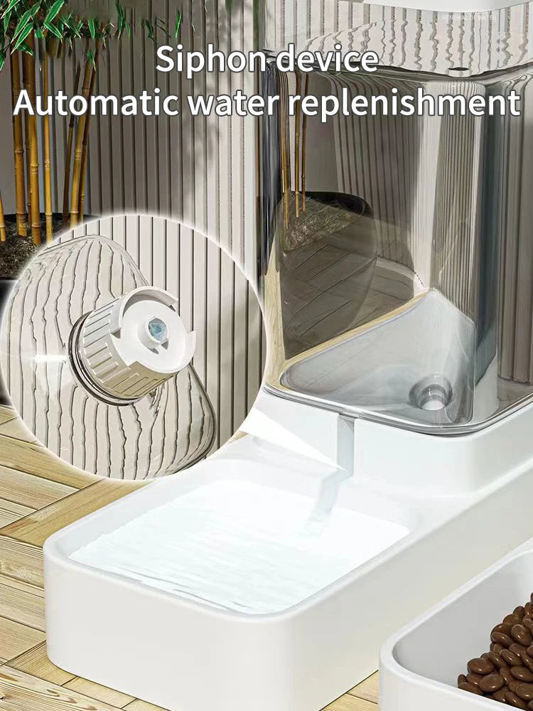 Distributeur automatique de croquettes et d'eau par gravité pour chiens, chats et animaux domestiques grande capacité