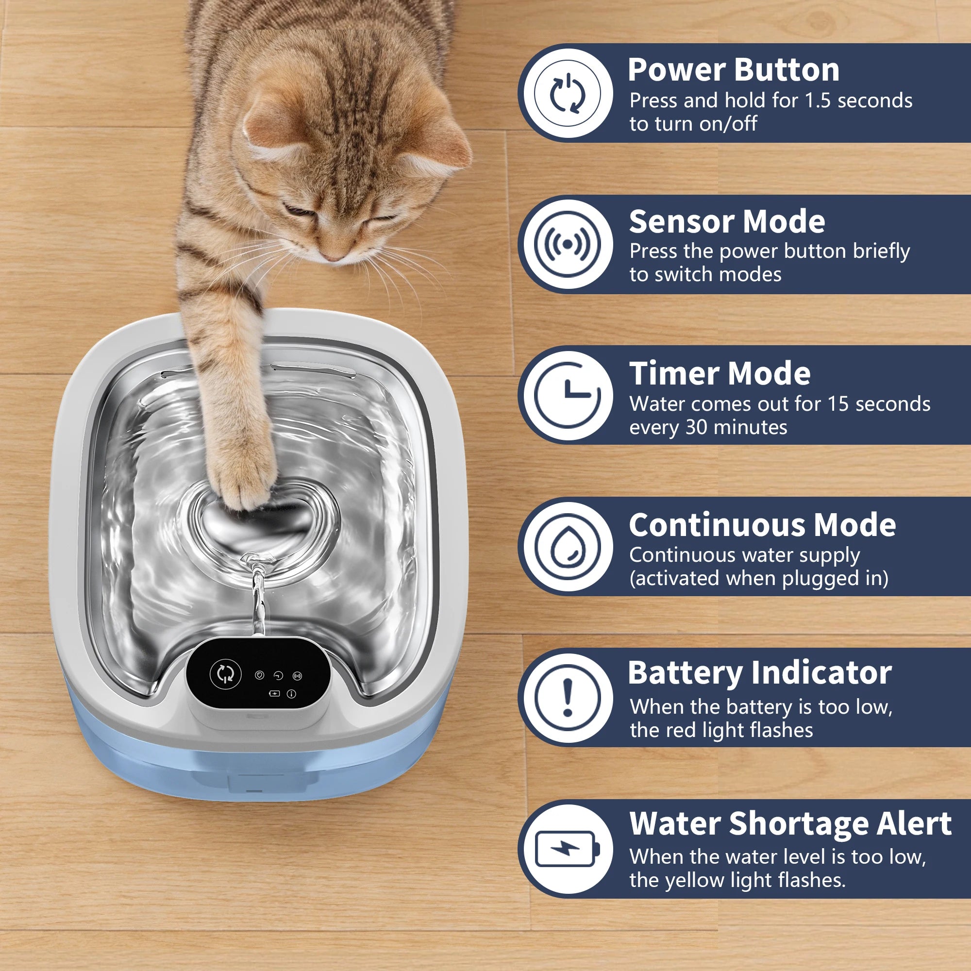 Distributeur d'eau intelligent sans fil pour animaux de compagnie, fontaine à eau automatique pour animaux de compagnie, avec filtre et pompe silencieuse, pour chien et chat, 3,5 L