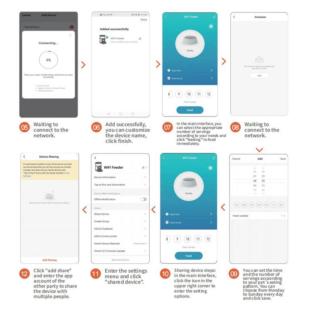 Distributeur automatique de nourriture Tuya Smart APP pour chiens et chats, adapté aux chiens et chats de petite et moyenne taille, alimentation à distance par téléphone portable