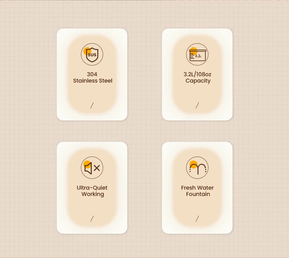 ROJECO Fontaine à Eau pour Chat en Acier Inoxydable Distributeur Automatique d'Eau pour Chats Chiens Accessoires pour Distributeur d'Eau pour Animaux de Compagnie